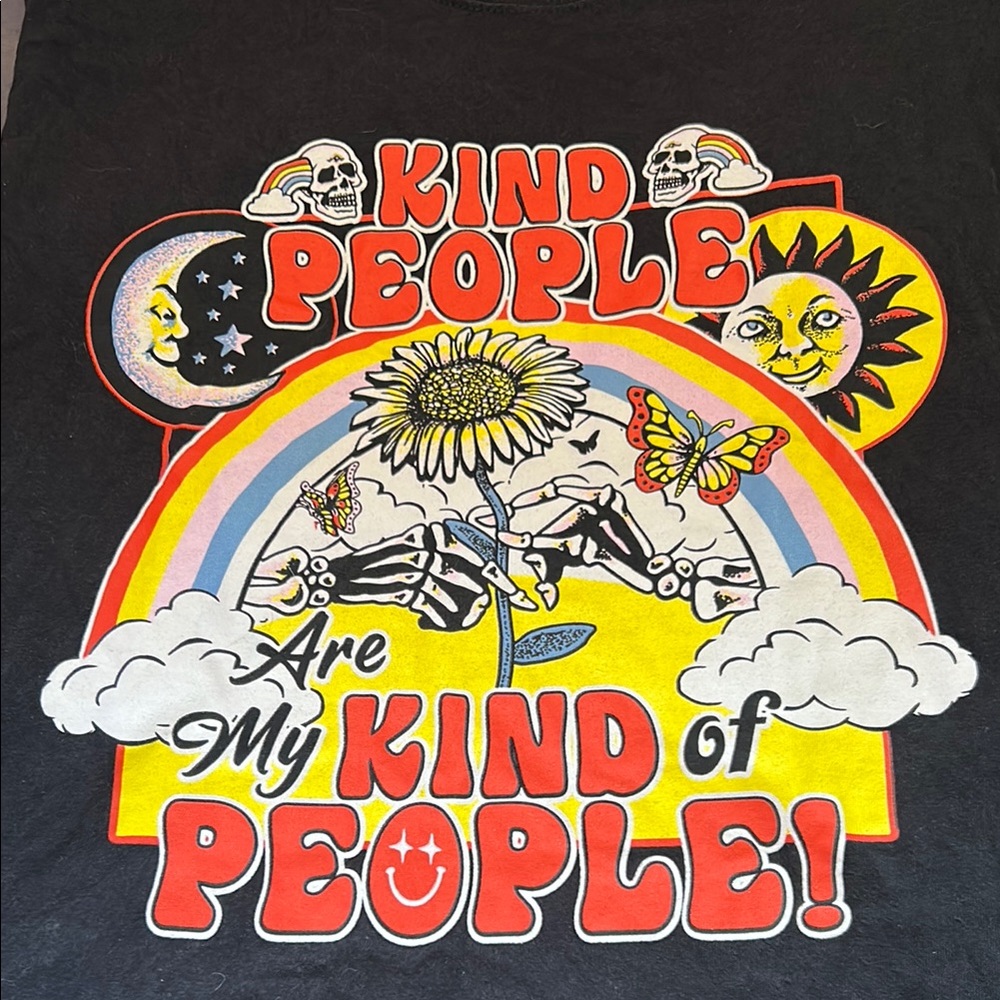“Kind people are my kind of people”Black Graphic T-shirt Boss Dog Men’s Medium